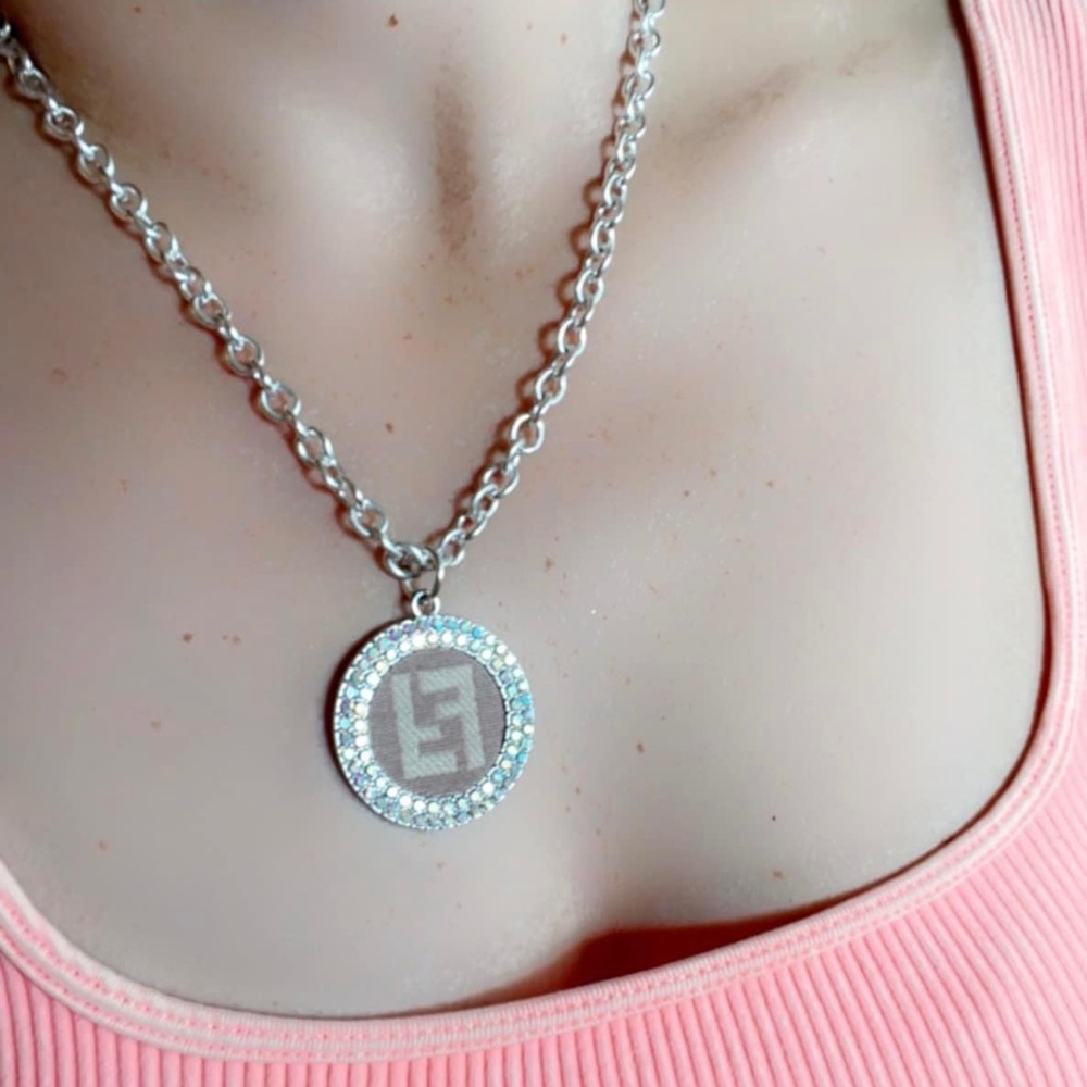 🆕🌿GYPSY SOUTH: Authentic Upcycled FF Full Monogramam Chain Necklace